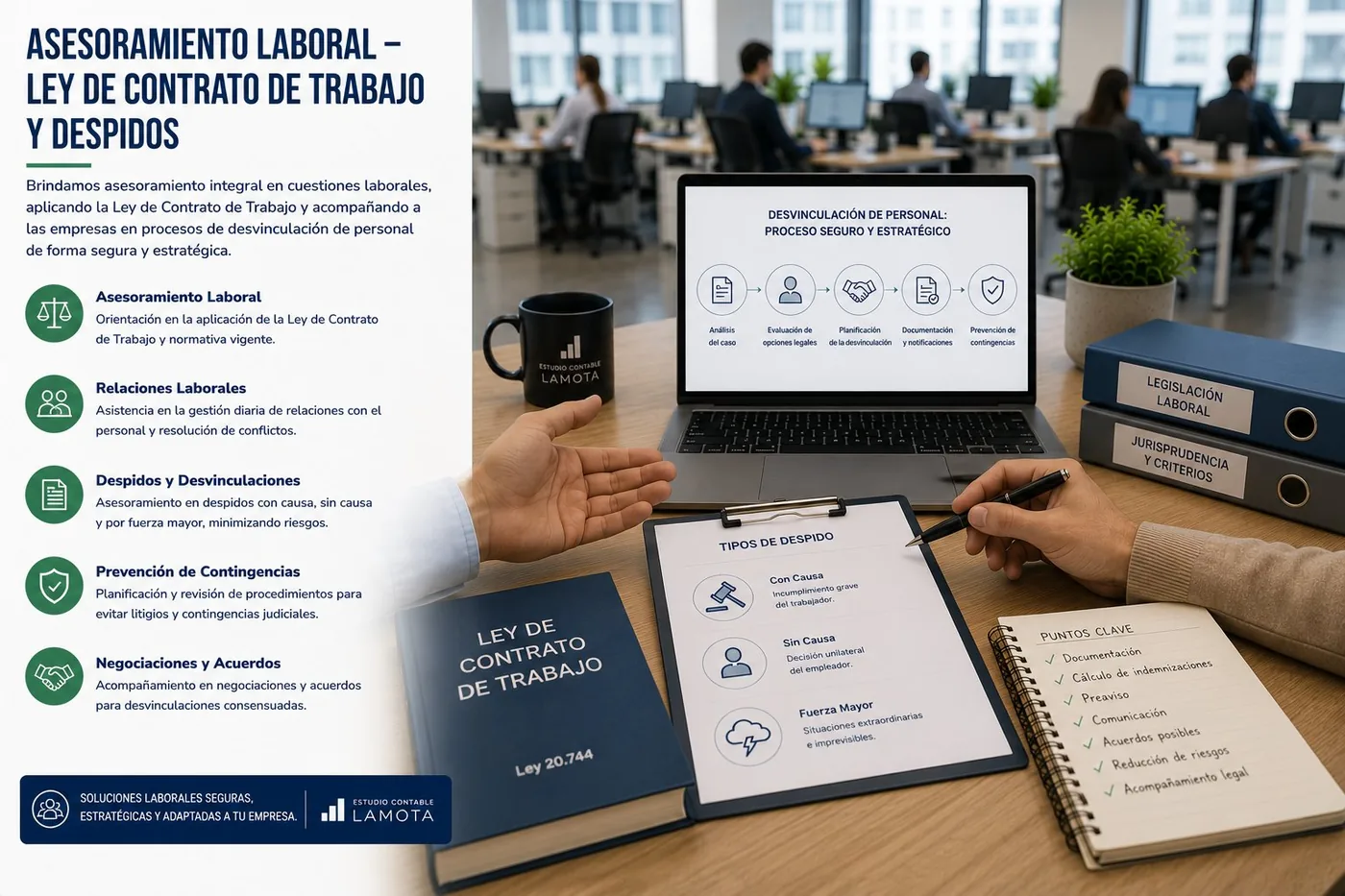 Asesoramiento laboral en Ley de Contrato de Trabajo, convenios colectivos y despidos en Argentina