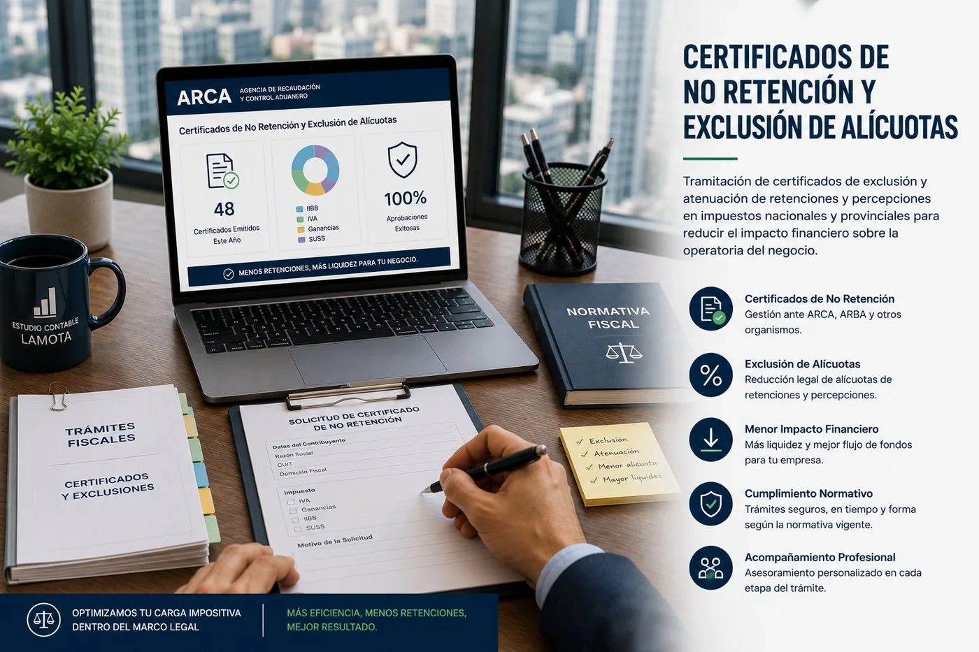 Optimización fiscal y certificados de exclusión de retención — Estudio Lamota