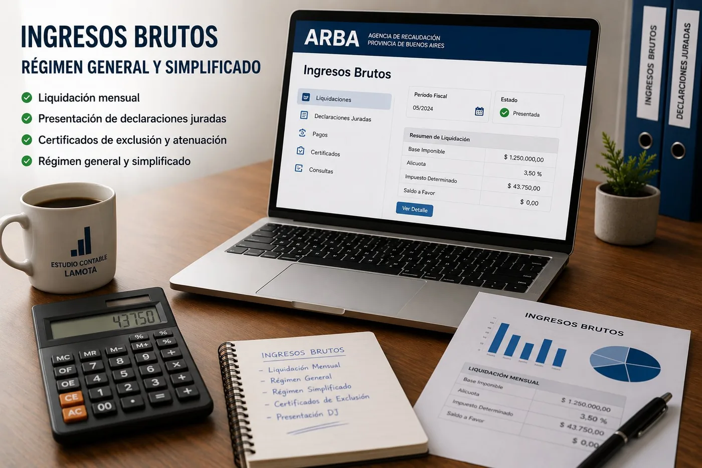 Liquidación mensual de Ingresos Brutos ante ARBA y otras provincias — Estudio Lamota